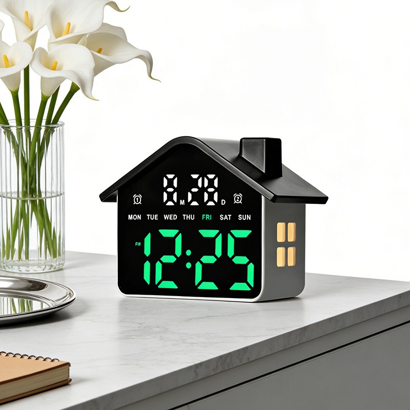 Photography Lighting Portrait - House Shaped Led Alarm Clock Electronic