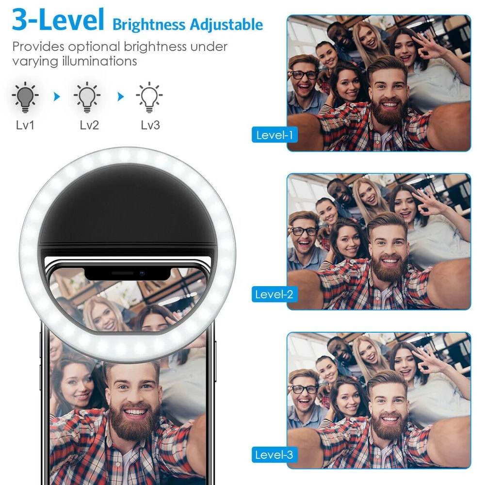 USB Rechargeable LED Selfie Ri - Photography Lighting Professional ulasan dan harga