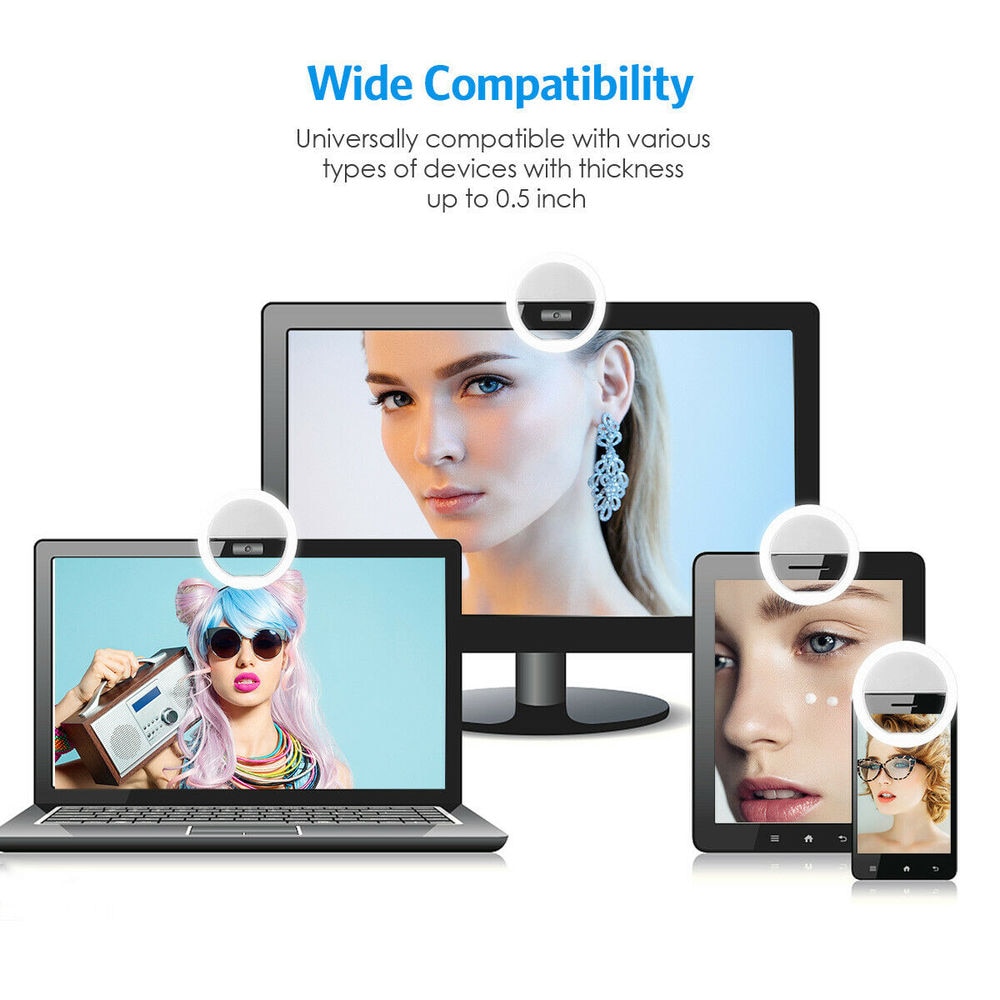 USB Rechargeable LED Selfie Ri - Photography Lighting Professional ulasan dan harga