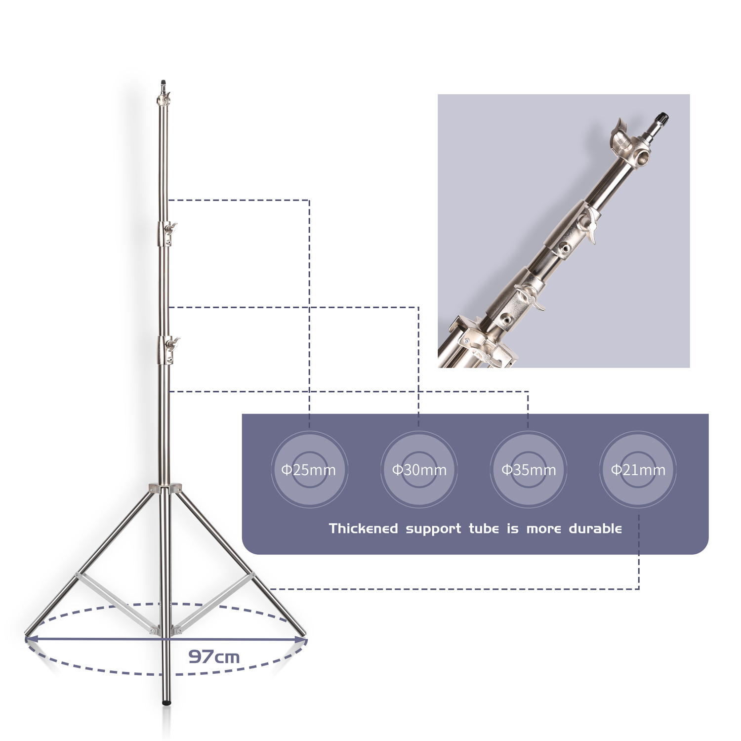 SH 2.8M Stainless Steel Light  - Photography Lighting Mount ulasan dan harga