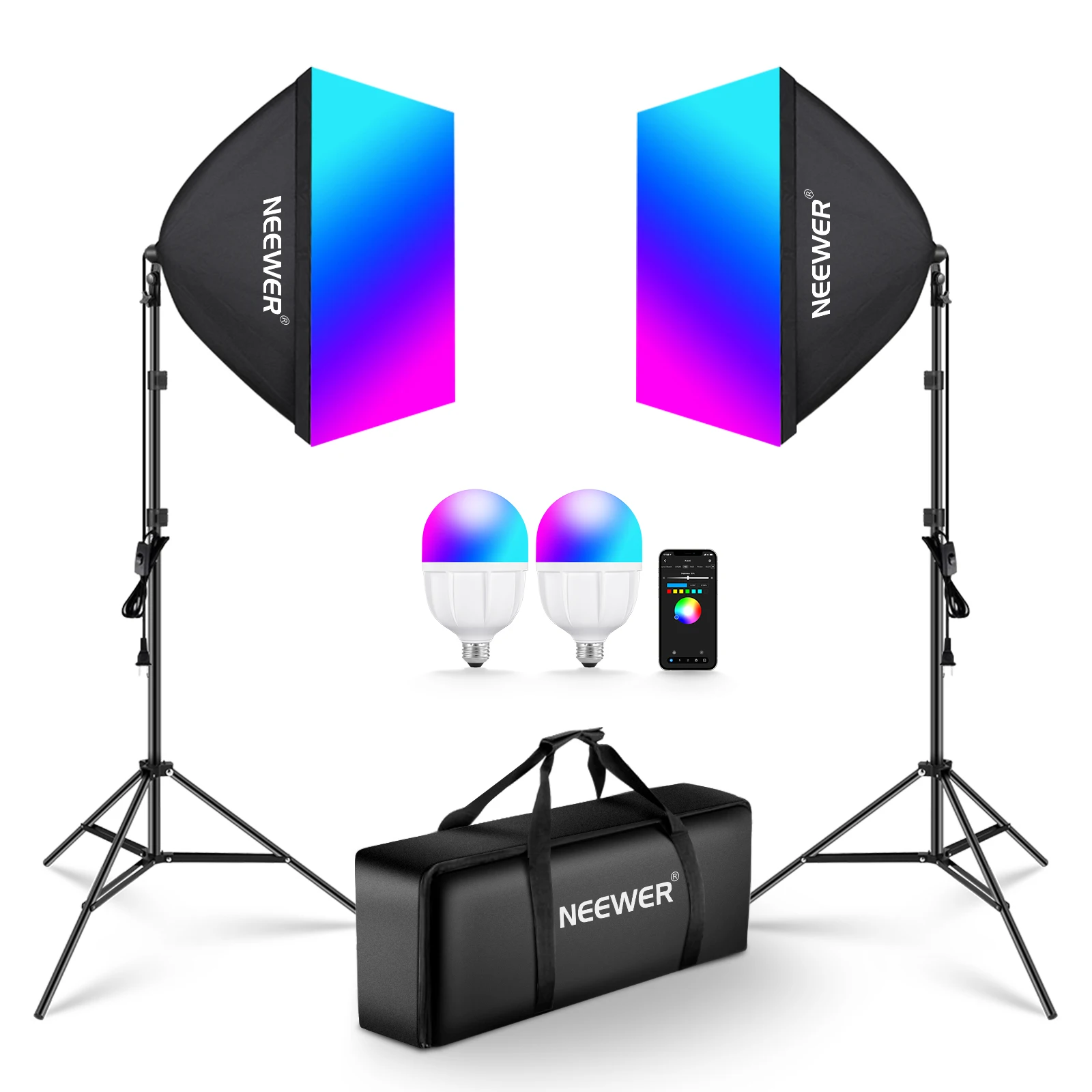 NEEWER RGB Softbox Lighting Ki - Lighting Effect In Photography ulasan dan harga