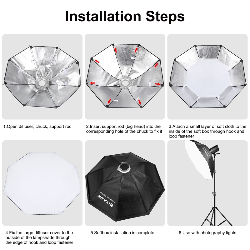 PULUZ 95cm Octagon Photography - Photography Lighting Mount ulasan dan harga