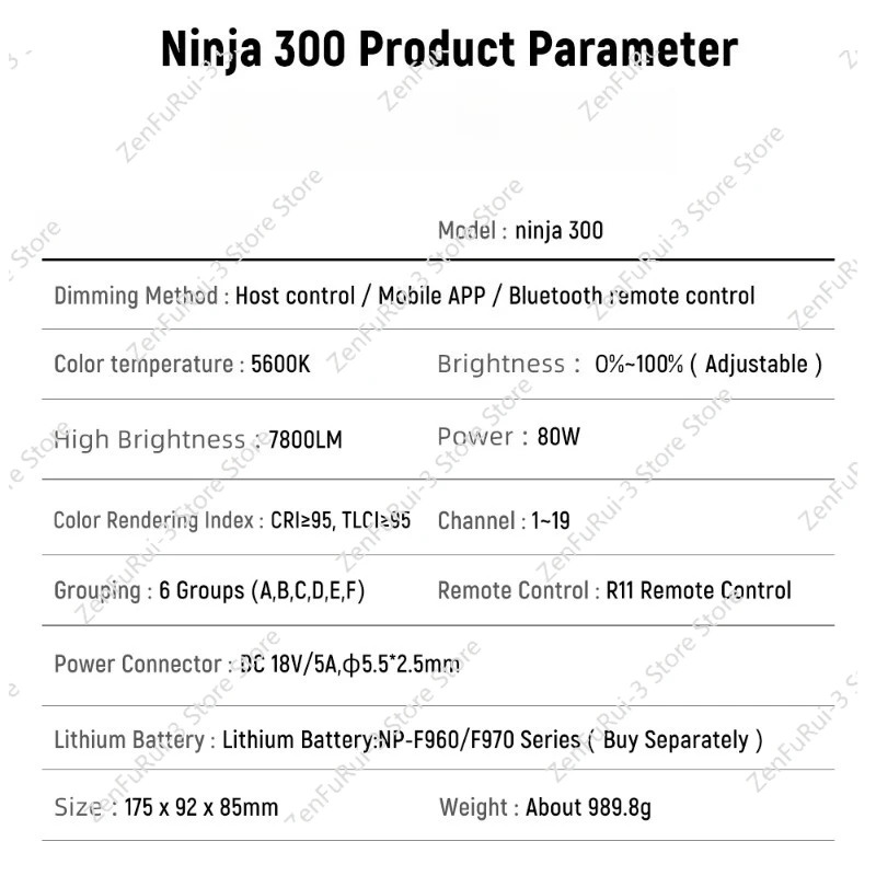 Ninja 300 80W LED Continuous V - Photography Lighting Mount ulasan dan harga